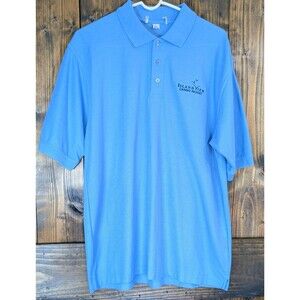 Ultra Club Mens L Light Blue Island View Casino Resort Polo Shirt Short Sleeve